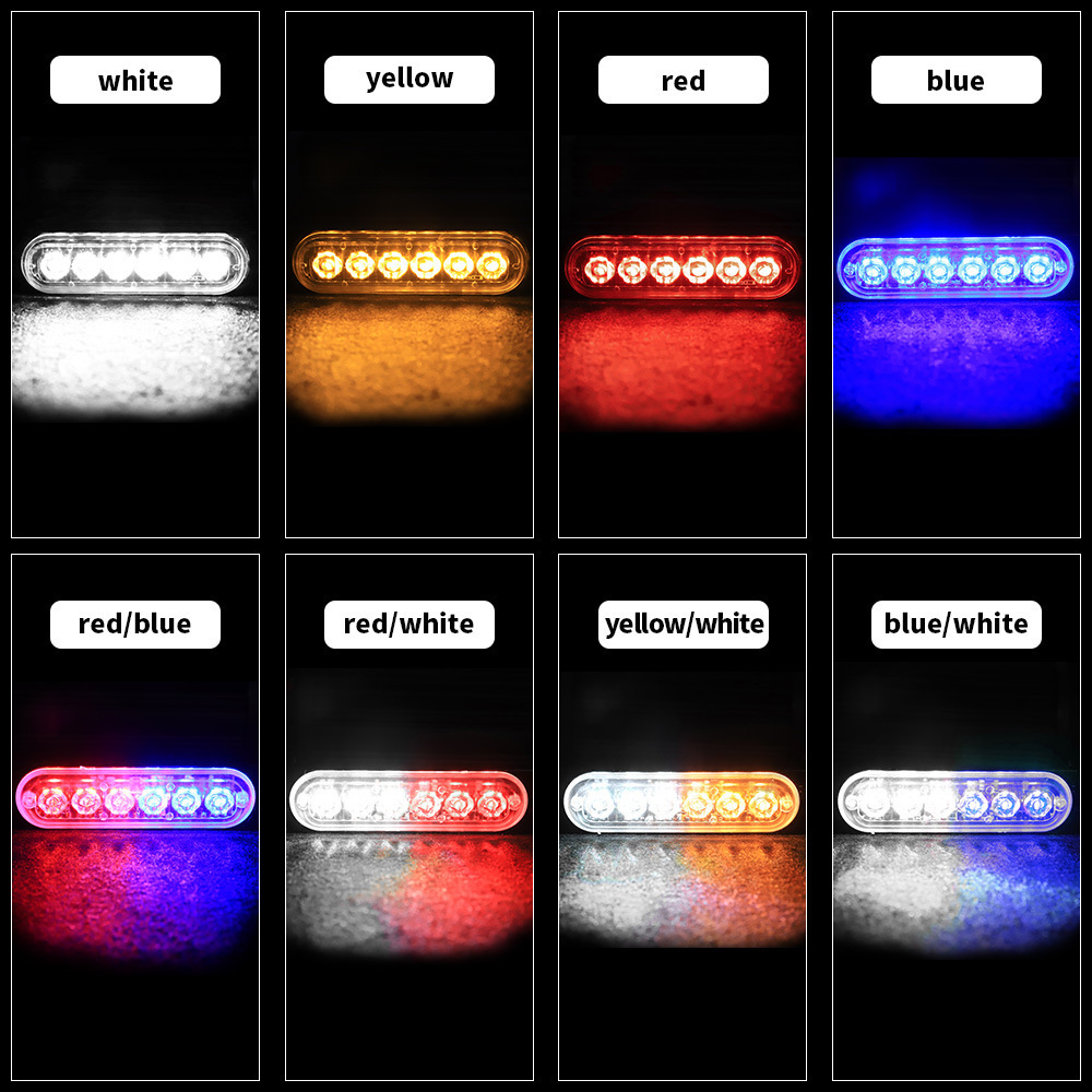 Super Bright Car FlashLight 6 Led Vehicle Truck Led Warning Light Automotive Strobe Side led Marker Light