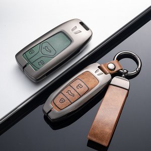 2024 Car Smart Key Fob Case Cover Replacement Keyless Entry Case 3 Buttons Full Protection Remote Key Shell Keychain For Audi