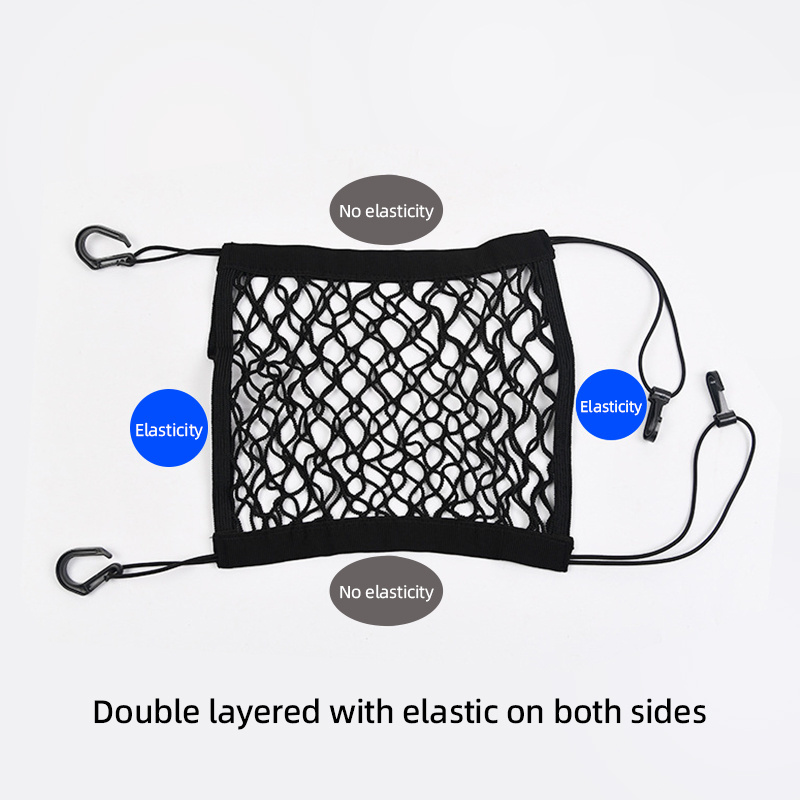 Car Styling Storage Net Bag Between Seats Car Divider Pet Barrier Stretchable Elastic Mesh Bag Organizer Auto Accessories