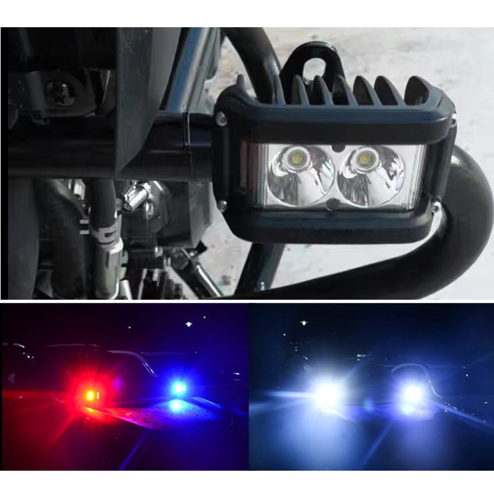 Amber Red Blue White Dual Side Shooter 4 inch Square Fog Light Led Flash Driving Light Led Offroad Light