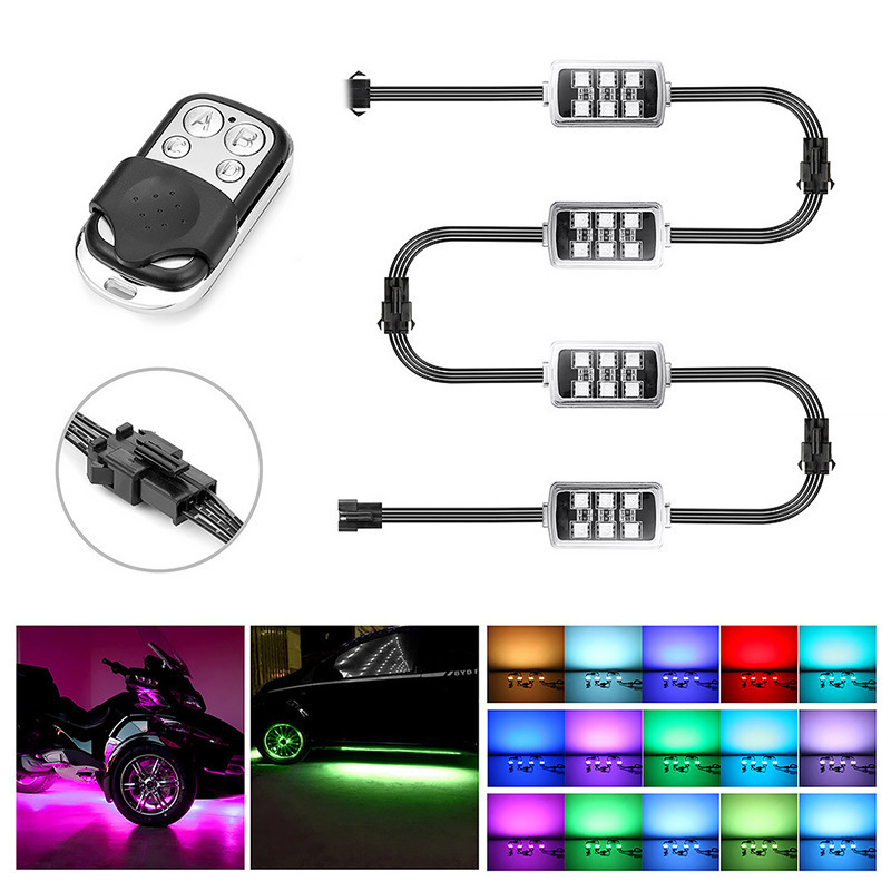 Universal RGBW 5050 LED Remote Control Aurora Car Truck Motorcycle Atmosphere Light Neon LED Rgb Rock Light Chassis Light