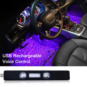 RGB Voice Control Star Light Auto Room Led Colorful Floor Mats Atmospheric Ceiling Led Atmosphere Lights Interior Light Car Lamp