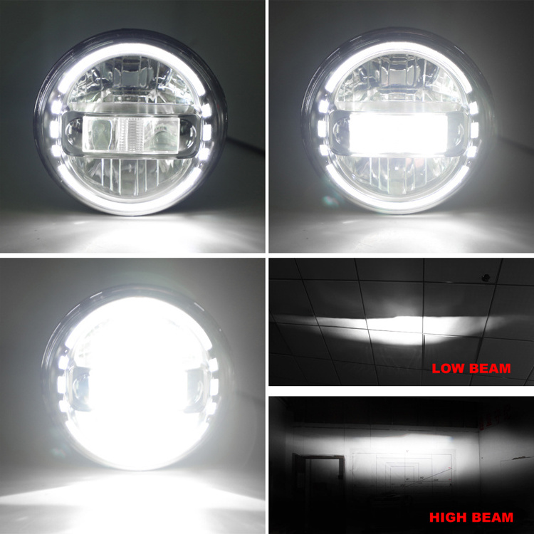 Brightest King Kong 7 inch led headlight for JEEP wrangler 2018 with DRL 7'' round Angel eyes headlight