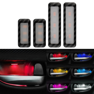 Universal Armrest Interior Door Handle Lighting Decorative Lights LED Car Inner Bowl Light Auto Atmosphere Lamp 4Pcs