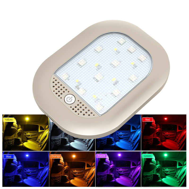 High Brightness Reading Light Colorful RGB Auto Led Interior Car Ceiling Dome Light Car Roof Light