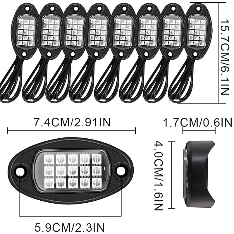 15LEDs Auto Lighting Systems Underbody Replacement Atmosphere 8Pods Rock Light LED Chassis Light For Trucks ATV Car JEEP