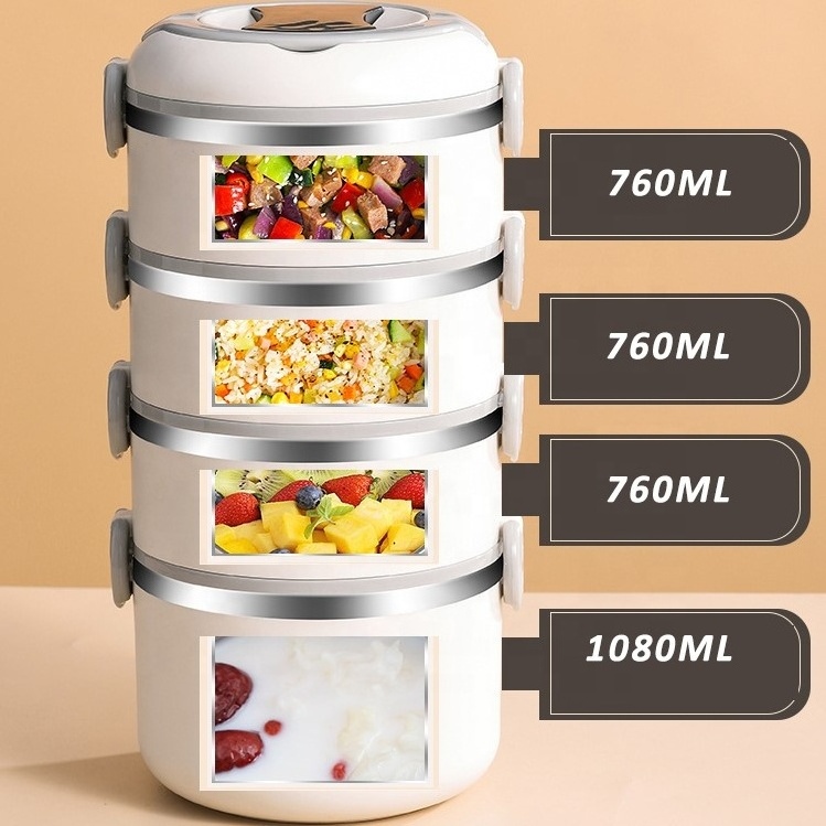 Stainless steel portable insulated lunch box stackable food container set adult thermal bento lunch box with thermal bag