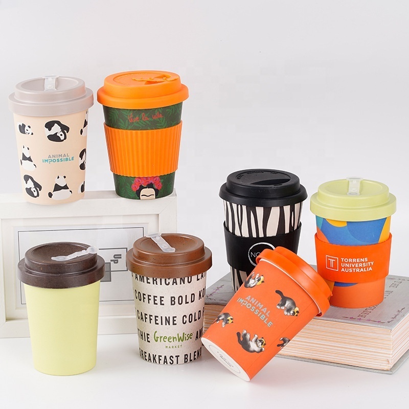 Eco Friendly Office Coffee Tea Cup  Bamboo Travel Coffee Mug with Custom Logo Lid