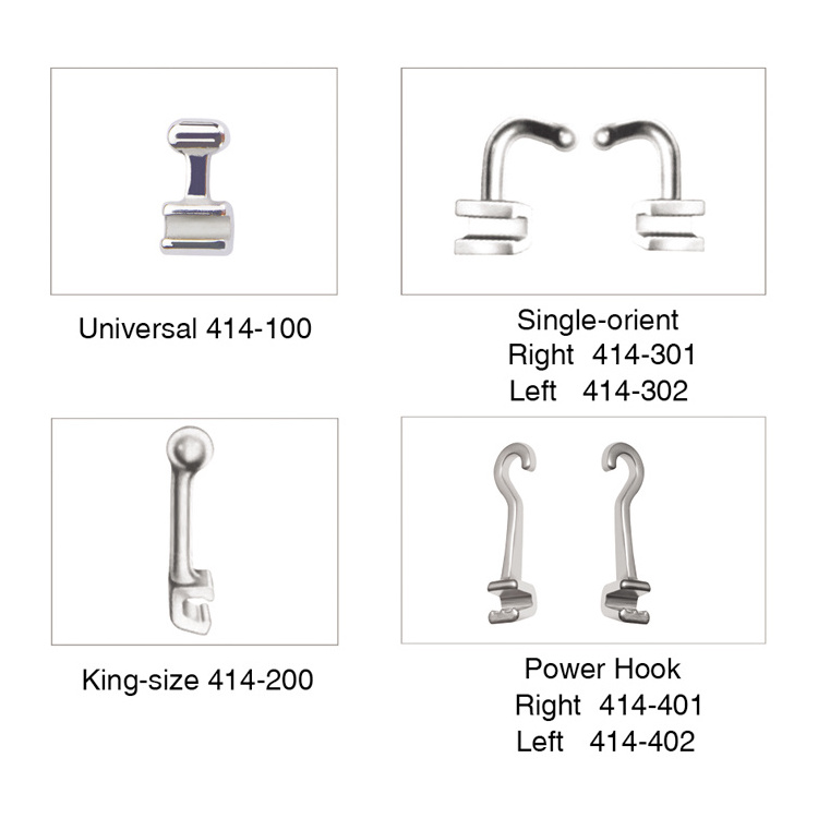 Crimpable hook, dental orthodontic elastic attachment