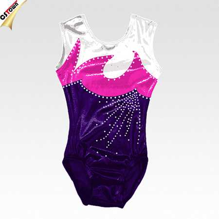 Latest Fahion Girls Customized Gymnastics Competition Leotards Design Manufacturer