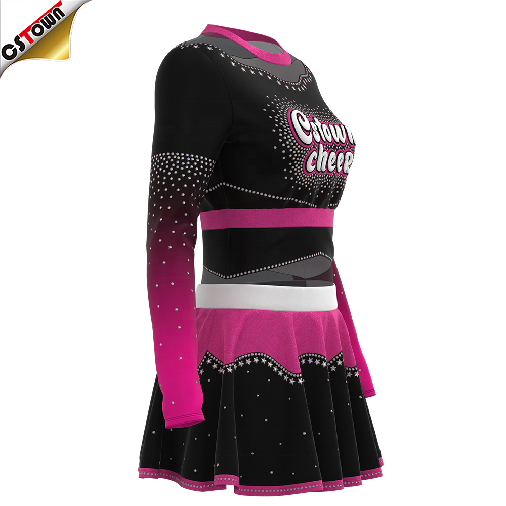 2024 New Arrivals Cheerleader Costume Kid Cheerleading Uniforms Pink Black