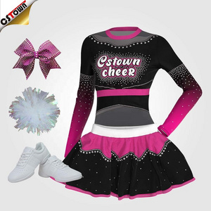 2024 New Arrivals Cheerleader Costume Kid Cheerleading Uniforms Pink Black