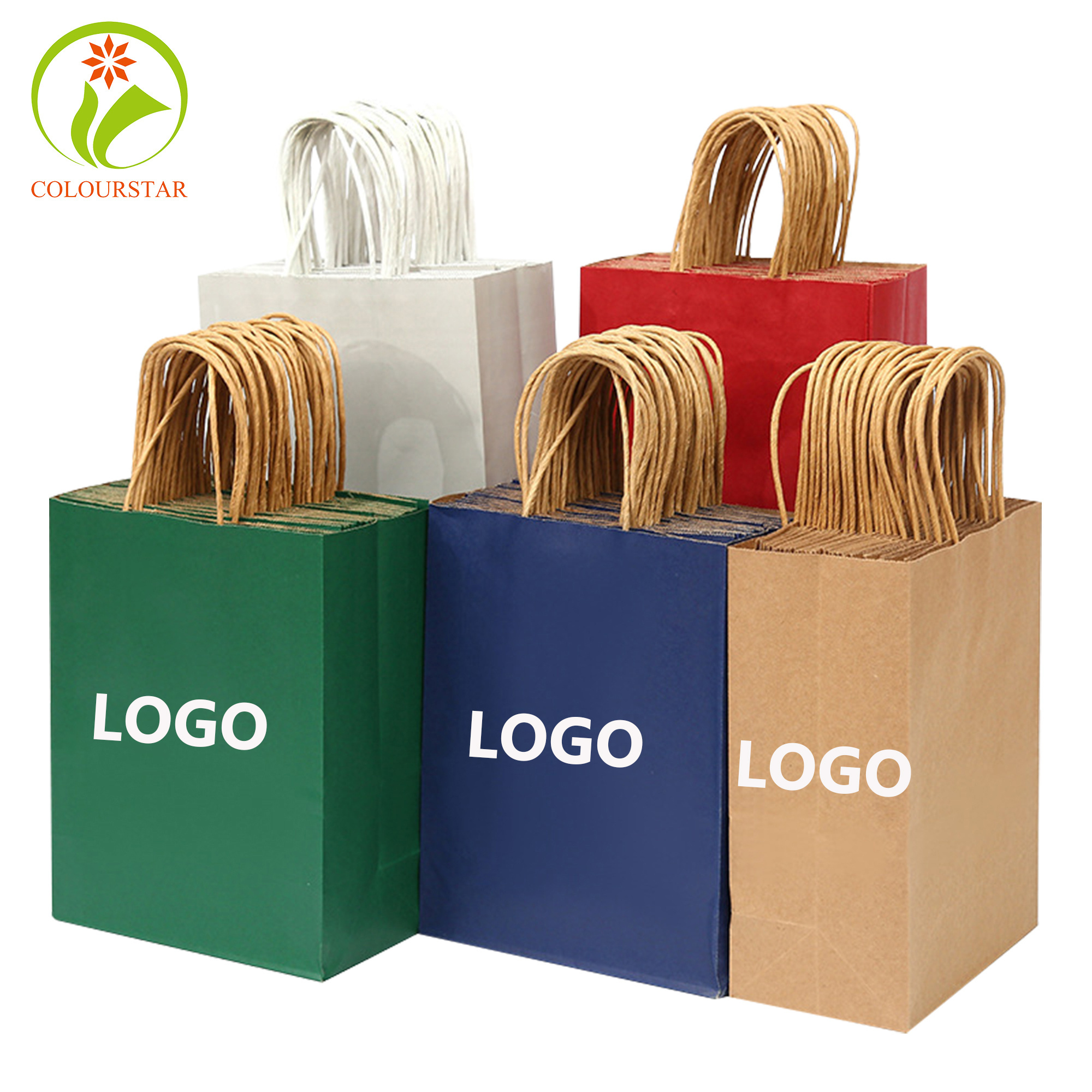 PARTYCOOL Custom Logo Bolsas De Regalo Sac En Papier Kraft Pas Cher Shopping Bag Bolsa De Papel Kraft Paper Bag