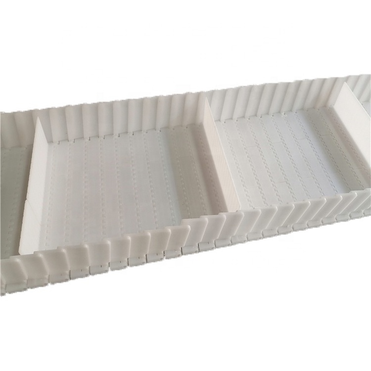 900 Modular Plastic Conveyor Belt With Baffles And Side Walls