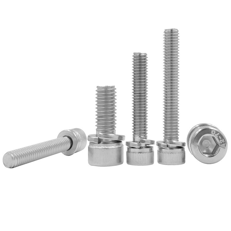 Factory Direct M3 M4 M5 M6 M8 M10 Auto Fasteners Hard  Hexagon Hex Socket Cap Head  Two Combination Self Drilling Inox Screw