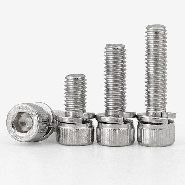 Factory Direct M3 M4 M5 M6 M8 M10 Auto Fasteners Hard  Hexagon Hex Socket Cap Head  Two Combination Self Drilling Inox Screw