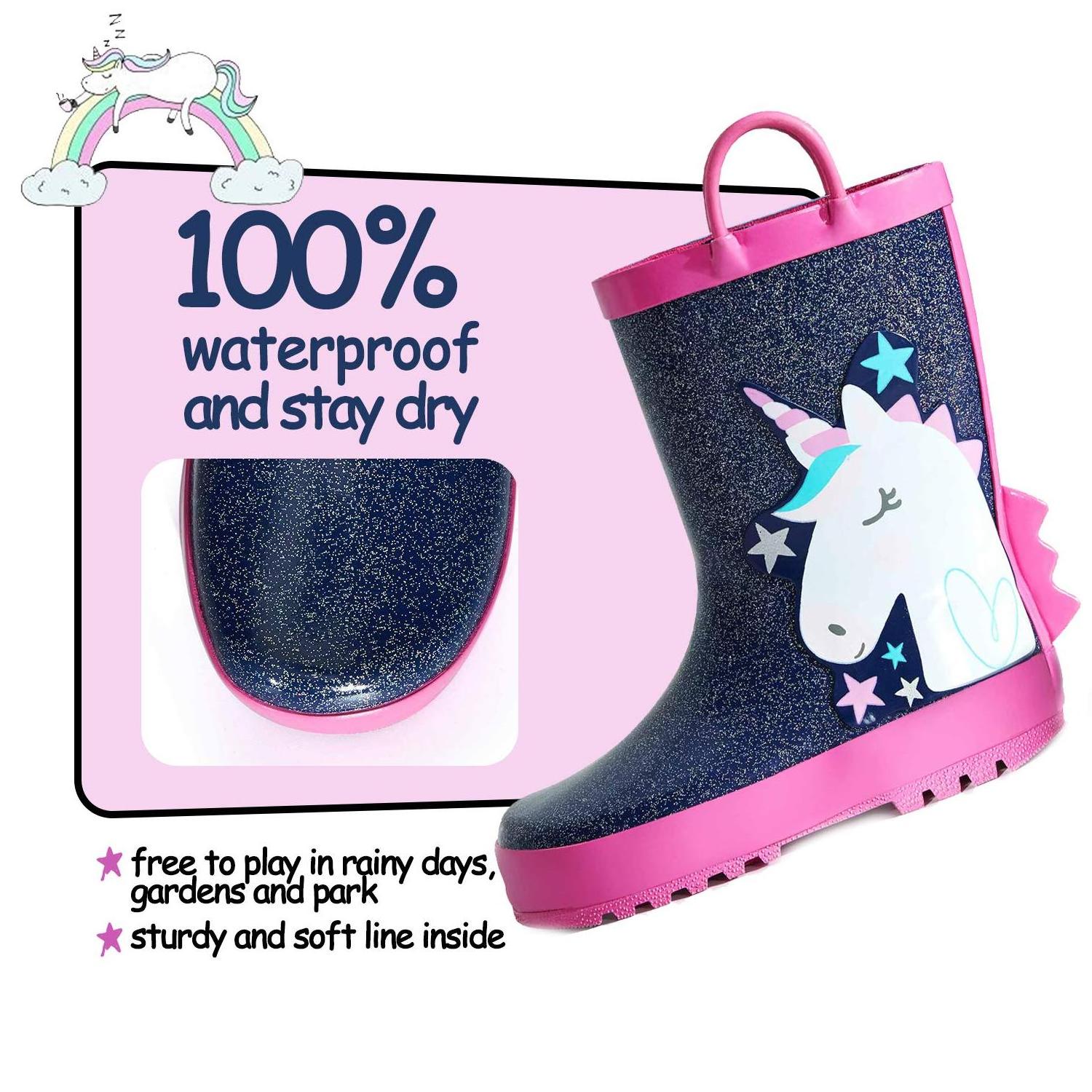 kids children baby girl custom printed rain boots