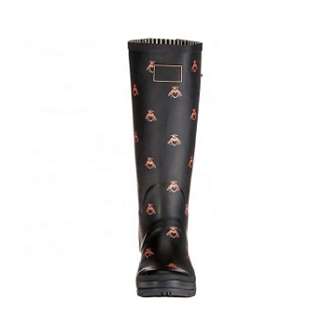 Trendy Stylish Best Pattern Wide Calf Plus Size Women's Printed Waterproof Rubber Boots