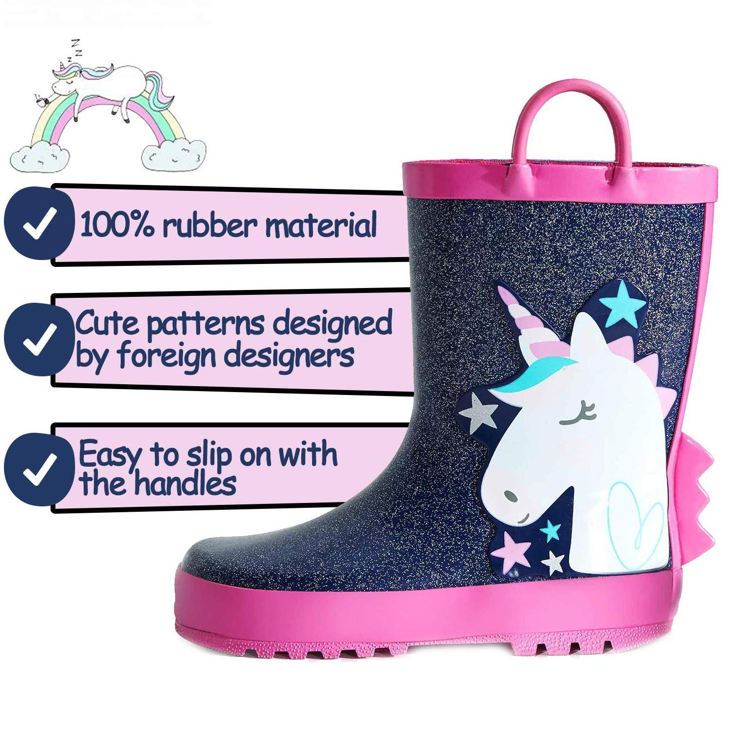 kids children baby girl custom printed rain boots