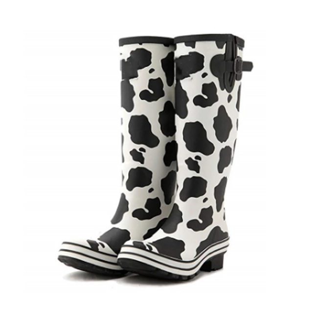 Design rain boots ladies fashionable wholesale natural rubber wellies  for women