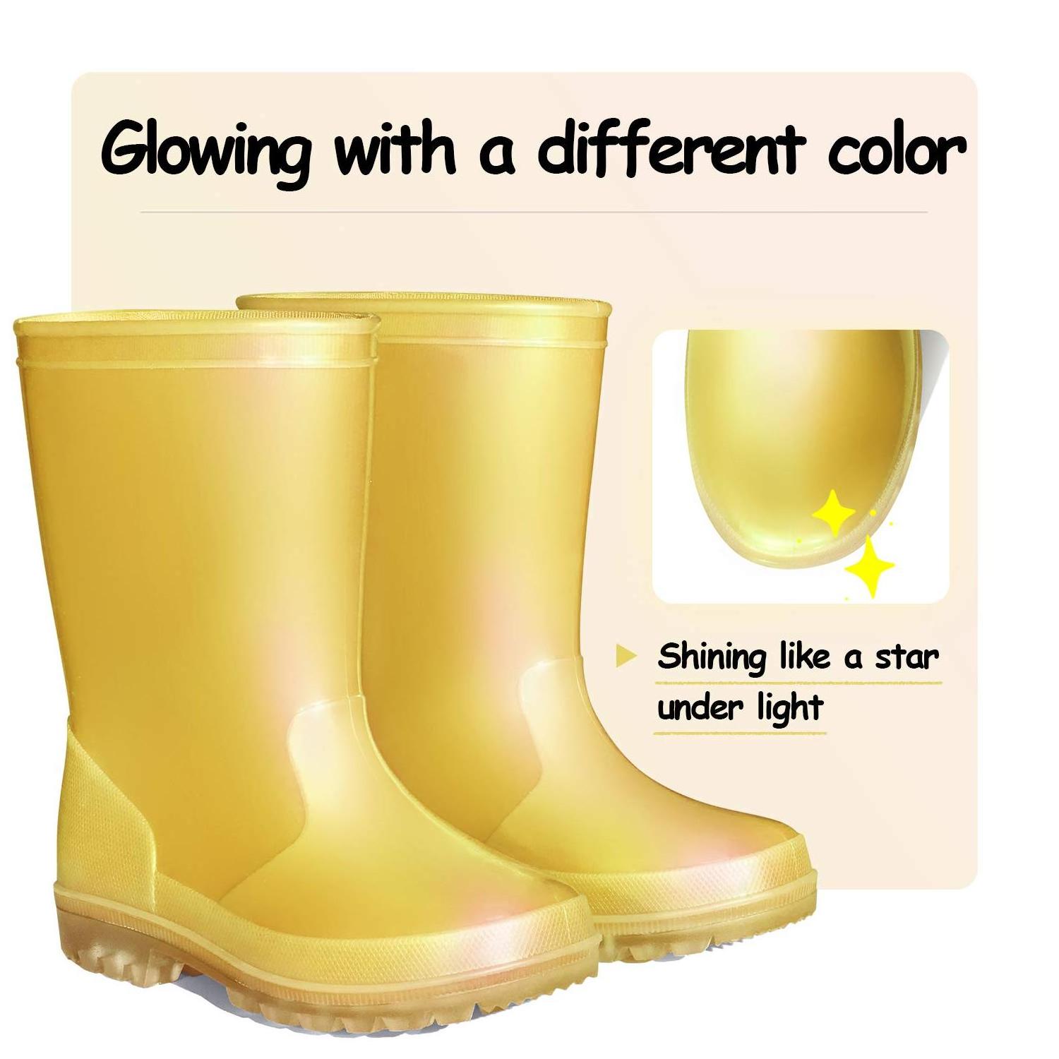 2023 fashion kids plastic waterproof pvc rubber rain boots for children