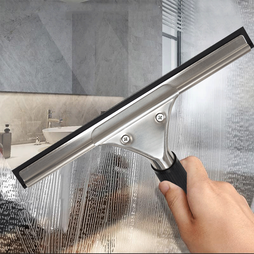 reusable window cleaning kits professional stainless steel glass cleaner notched squeegee for window cleaning