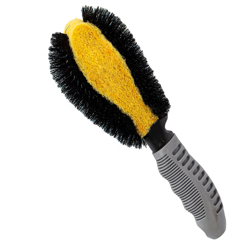 Multifunctional Use Durable Plastic Drive Car Wheel Brush Auto Detailing Brush Wheel and Spoke Brush with Soft Grip Handle