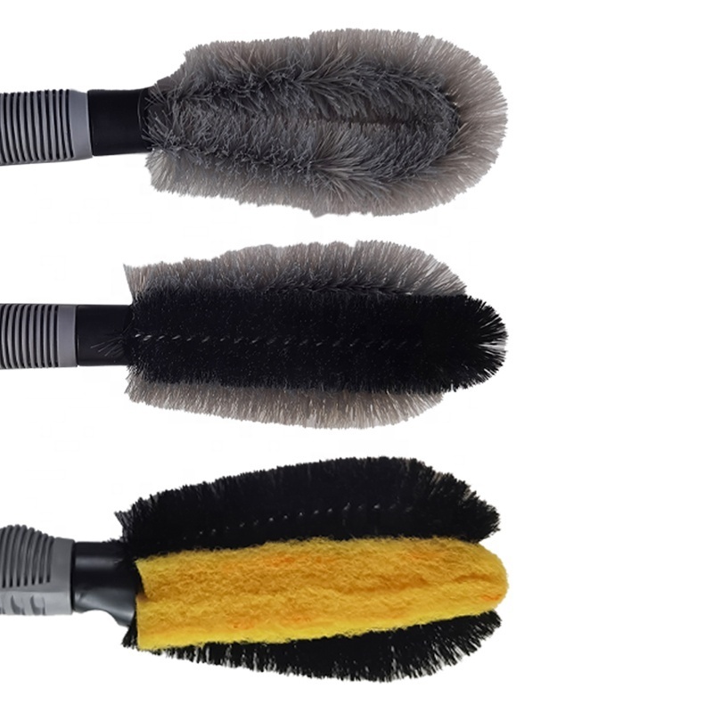 Multifunctional Use Durable Plastic Drive Car Wheel Brush Auto Detailing Brush Wheel and Spoke Brush with Soft Grip Handle