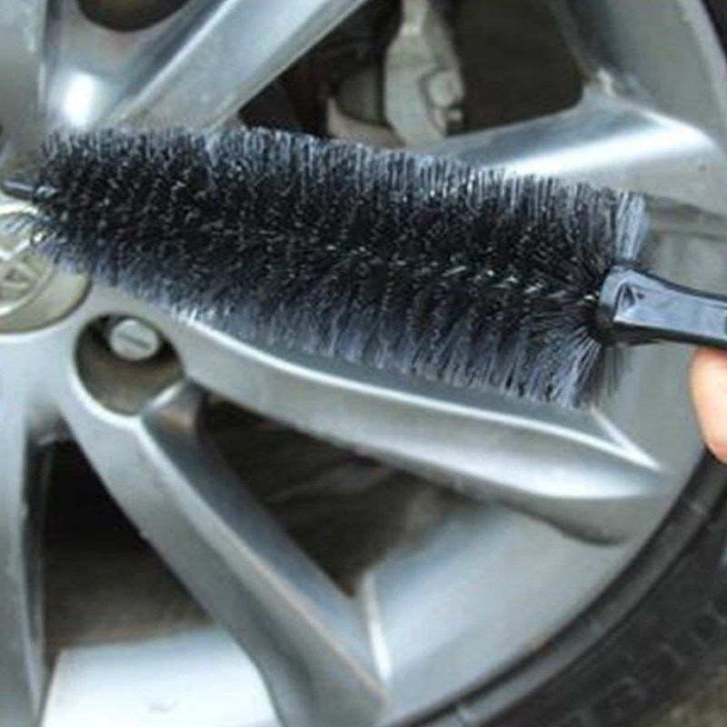 Cleaning Brush with Long Handle Great to Clean Dirty Tire 2 Car Wheel Rim Brush Kit