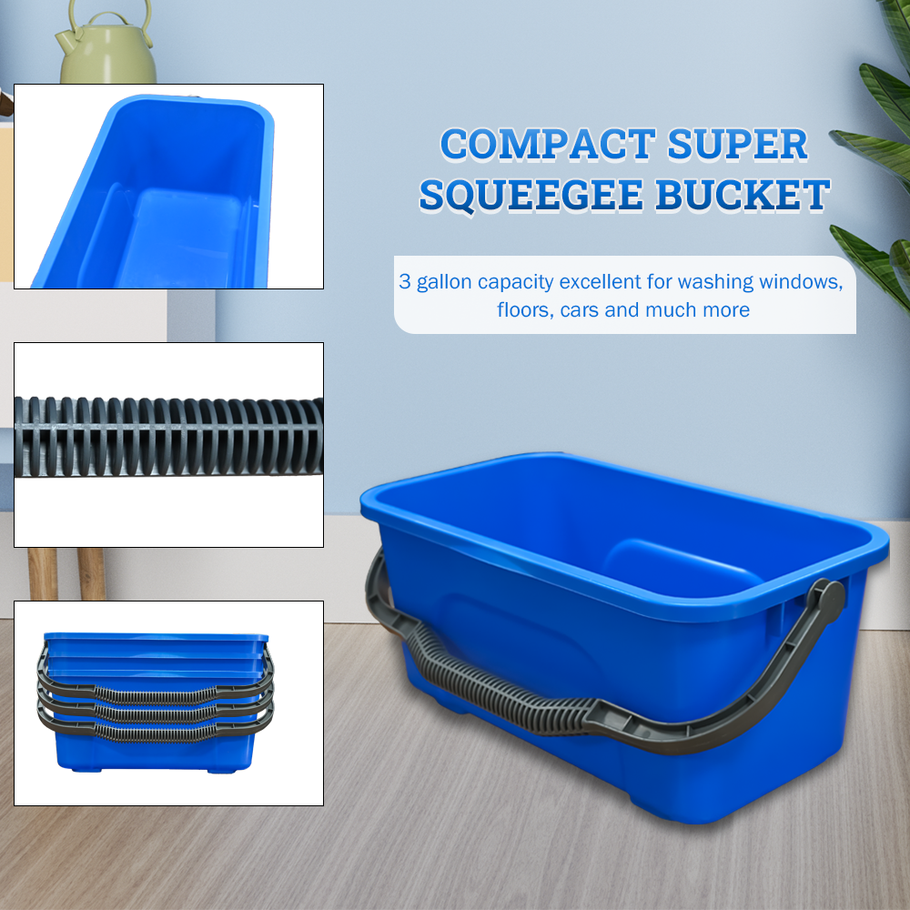 2023 High Quality 3 Gallon 12L Plastic Square Bucket with Ergonomic Handle for Cleaning Squeegee Mops