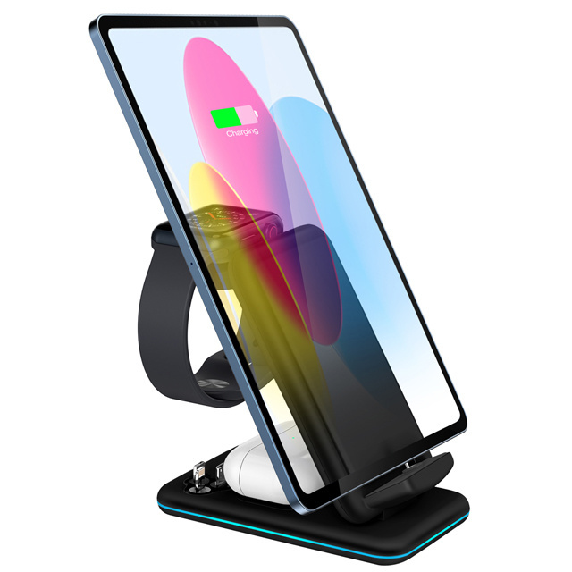 Creative 3 in 1 15W Fast Wireless Charging Station QI Cell Phone Holder For Android/iPhone/iPad Wireless Charger