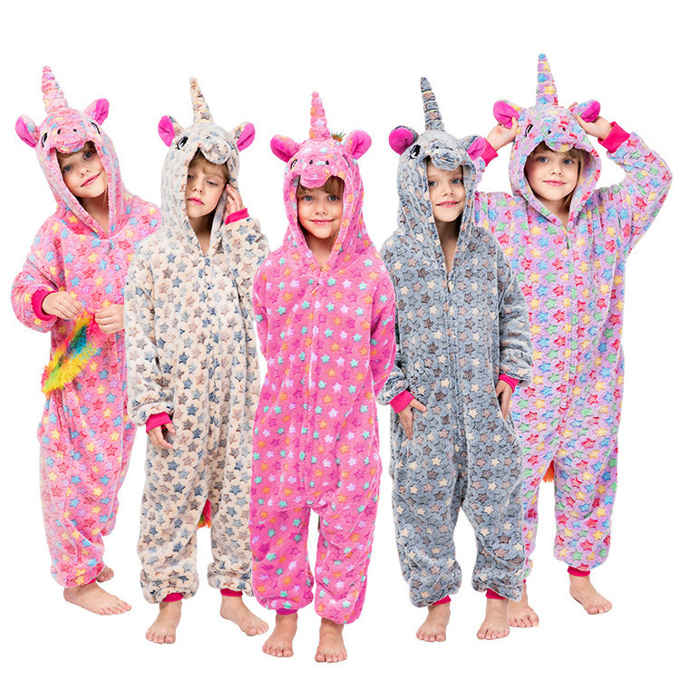 wholesale kids pajamas animal onesie custom flannel unicorn pajamas onesie pajamas