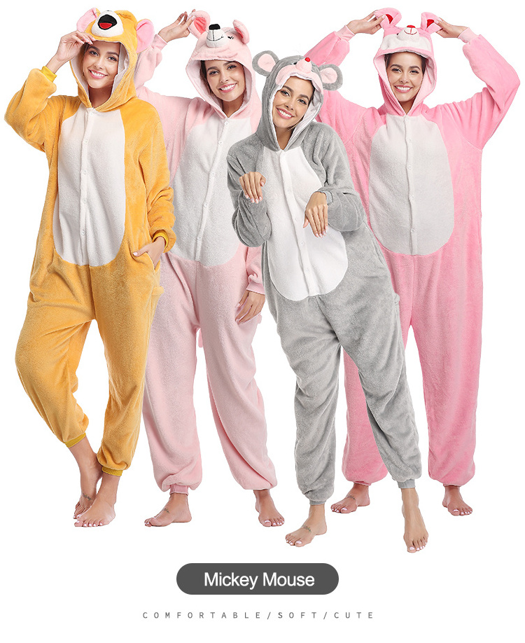 wholesale adult women pajamas custom unicorn  onesie pajamas flannel adult animal onesie pyjamas