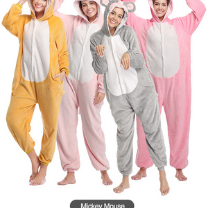 wholesale adult women pajamas custom unicorn  onesie pajamas flannel adult animal onesie pyjamas