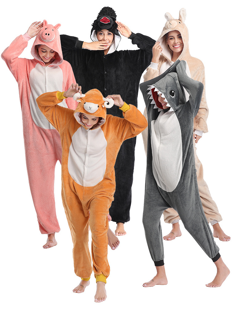 wholesale adult women pajamas custom unicorn  onesie pajamas flannel adult animal onesie pyjamas