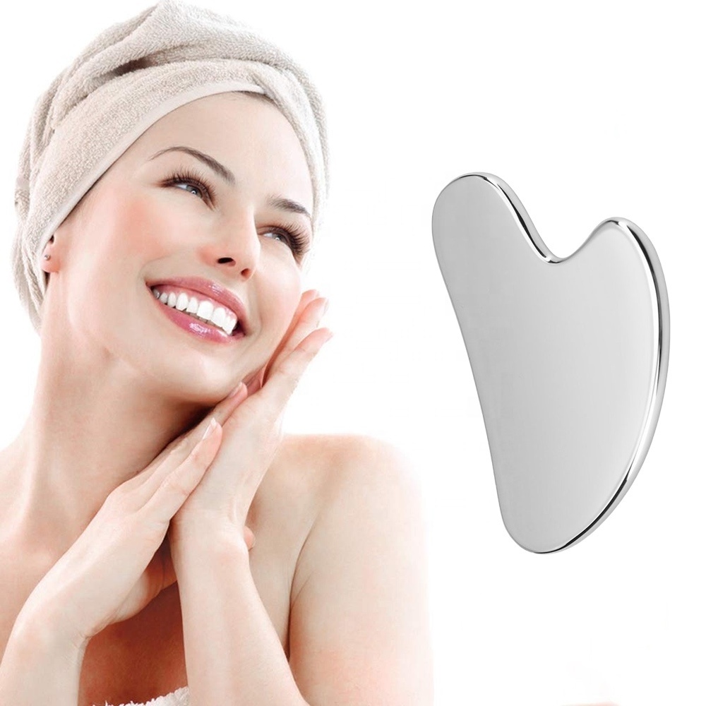 Face massage stainless steel  tools gua sha silver gua sha iastm stainless steel guasha