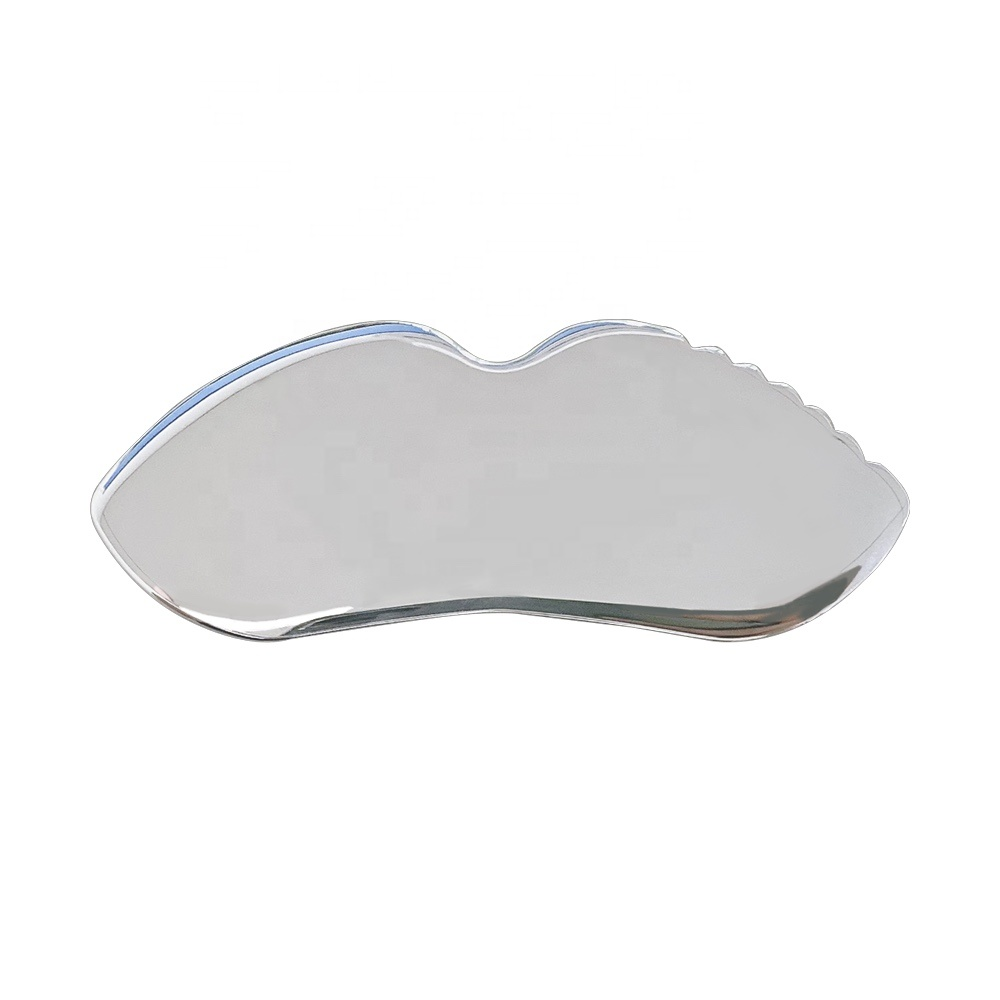 New Style Stainless Steel Spikey Scraping Guasha Board Face Massage Metal Saddle Shaped Gua Sha Tool