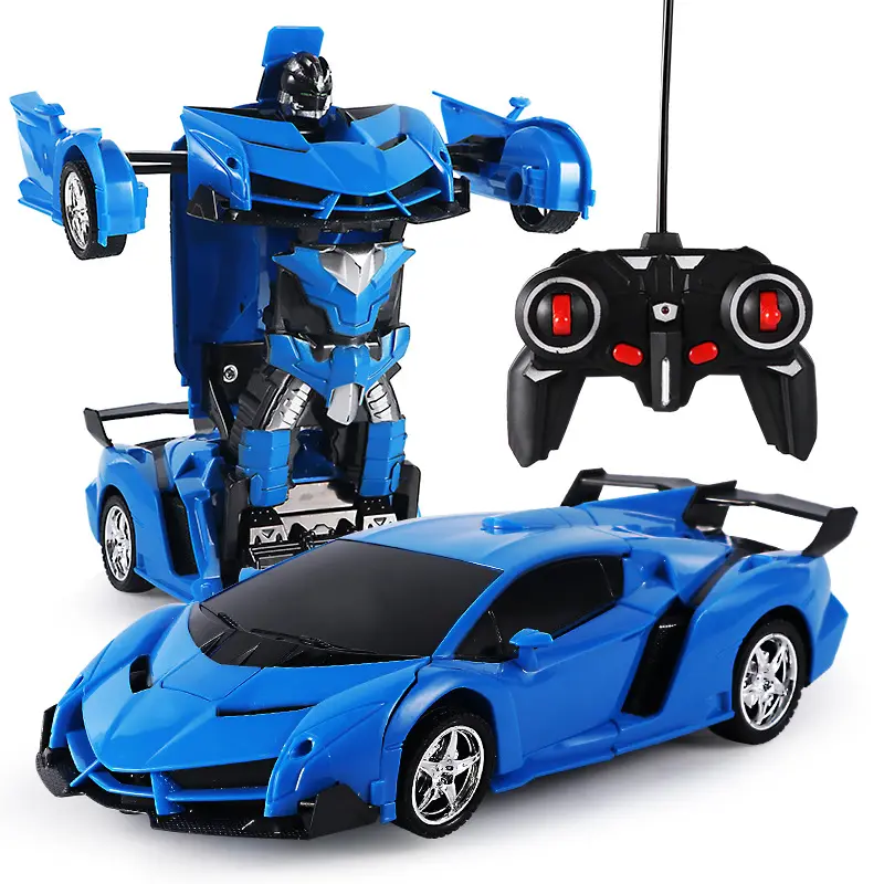 Hot sale deformation car robot model car remote control toy one-button deformation children gift toy remote control car