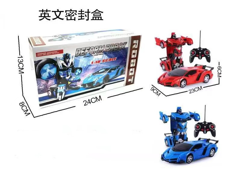 Hot sale deformation car robot model car remote control toy one-button deformation children gift toy remote control car