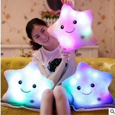 Birthday Star Pillow Plush Toys Cute Luminous Pillow Toy Led Light Glow in Dark Plush Pillow Doll kids Toys