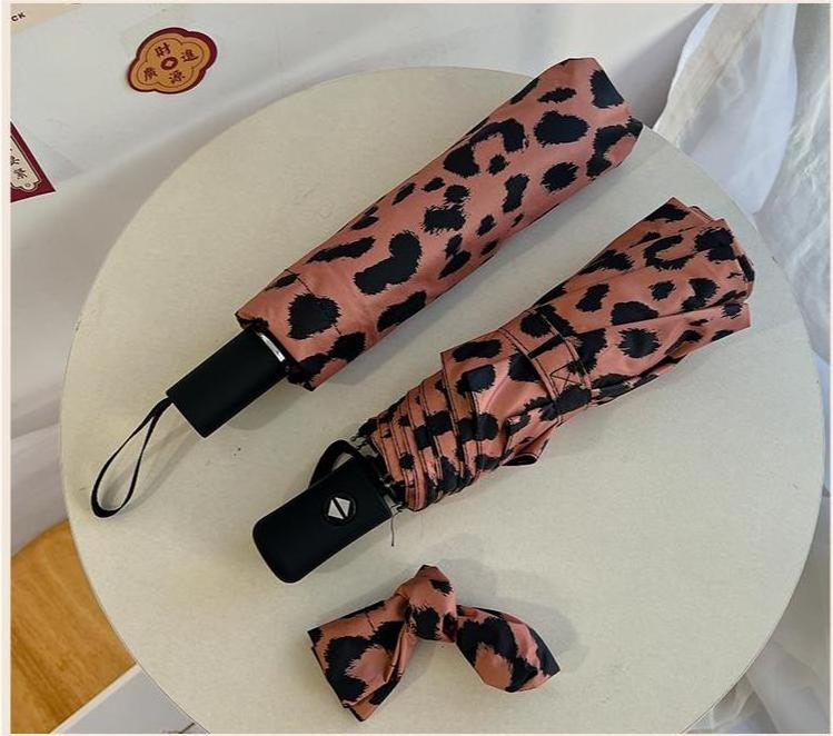 Portable Multifunctional Anti-UV Sunshade Sunscreen Leopard Umbrella Women Sunny Day Rainy Day Fashion Folding Umbrella