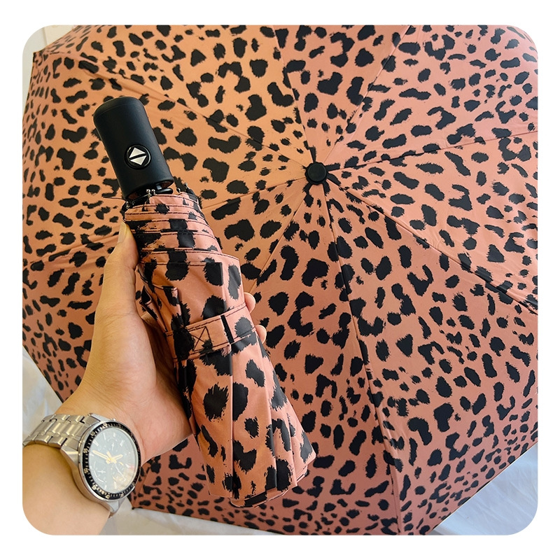 Portable Multifunctional Anti-UV Sunshade Sunscreen Leopard Umbrella Women Sunny Day Rainy Day Fashion Folding Umbrella