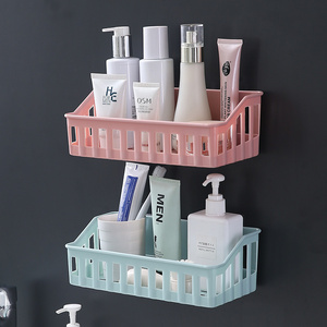 Wall Mounted Bathroom Storage Rack Plastic Bathroom Shelf Organizer for Shower Shampoo Holder Home Kitchen Rack Organizer