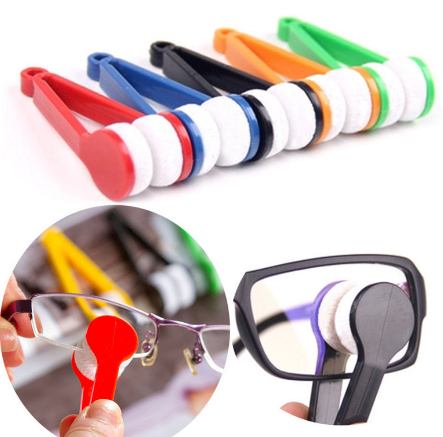 Portable Multifunctional Glasses Cleaning Rub Eyeglass Sunglasses Mini Spectacles Microfiber Cleaner Brushes Wiping Tools