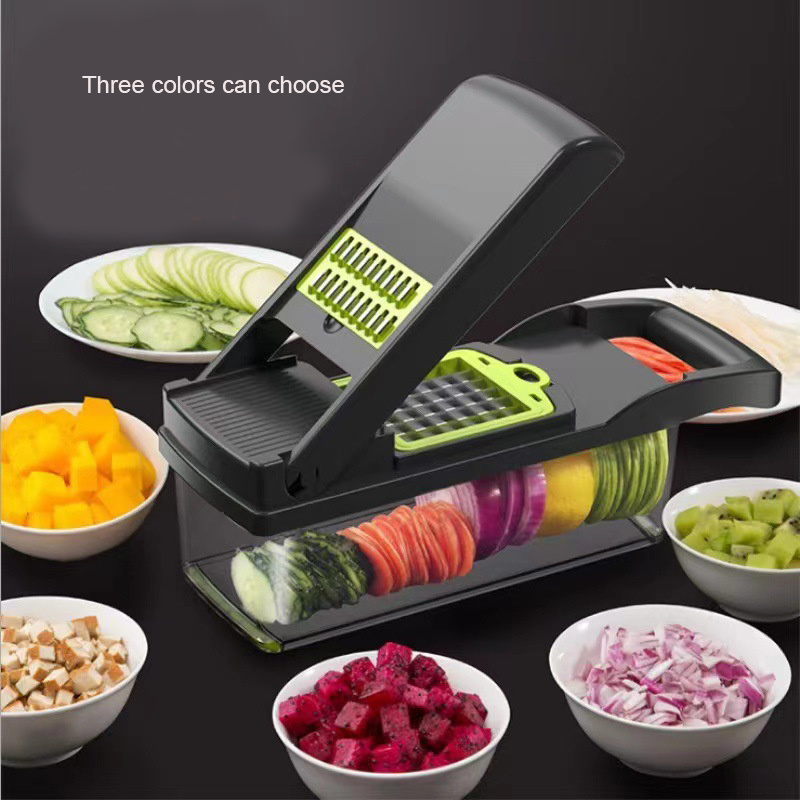 12 in 1 Fruit & Vegetable Tools kitchen vegetable grater cutter slicer hand held vegetable chopper  Onion Mandoline Slicer