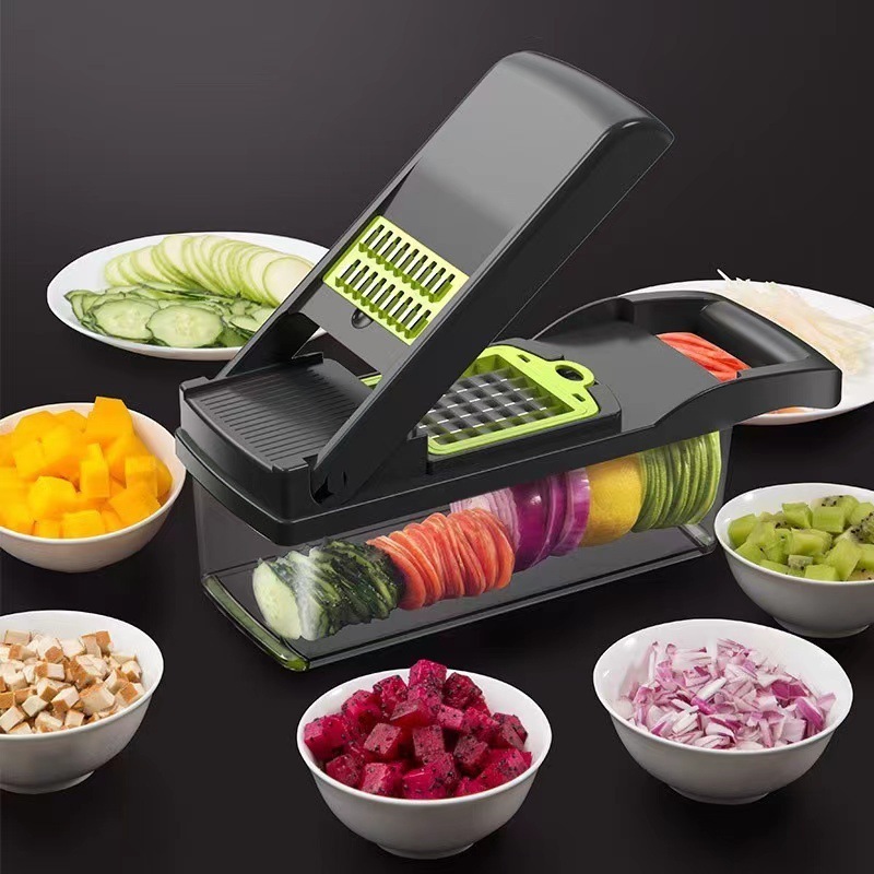 12 in 1 Fruit & Vegetable Tools kitchen vegetable grater cutter slicer hand held vegetable chopper  Onion Mandoline Slicer