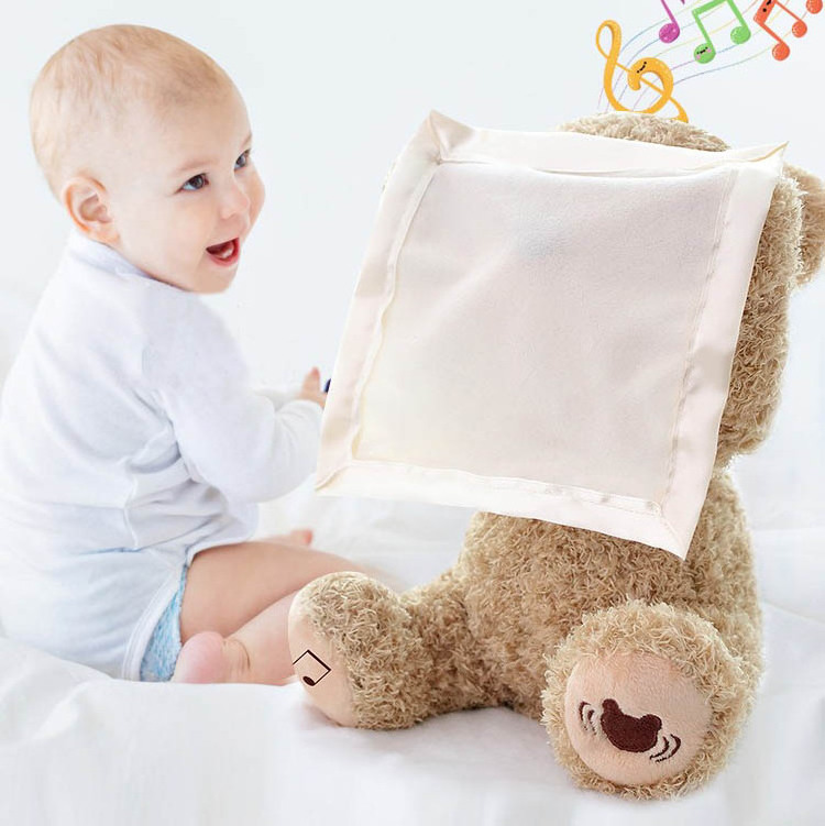 Peekaboo Electric Puzzle Bears Baby Plush Learn To Talk Peekaboo Handkerchief Bear Talking  Open Mouth Teddy Bear Plush Toy