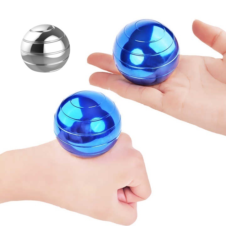 Optical Illusion Metal Desktop Ball Transfer Gyro Fingertip Decompression Toy Rotating Gyro Ball Transfer Gyro For Kids