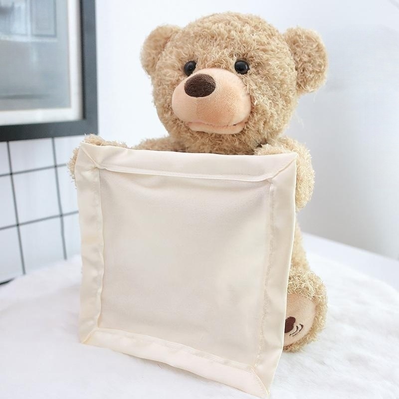 Peekaboo Electric Puzzle Bears Baby Plush Learn To Talk Peekaboo Handkerchief Bear Talking  Open Mouth Teddy Bear Plush Toy