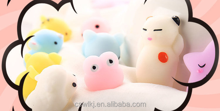 Kids Stress relief mini cute kawaiiTPR Slow Rising Rubber Mochi Squeeze  animals  Silicone Anti Stress Squishy  fidget Toys